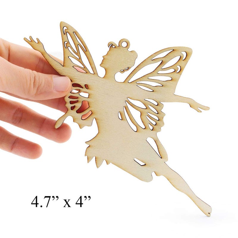Summer-Ray.com Summer-Ray Set of 20 Laser-Cut Wooden Fairy Cutouts â€“ 2.5mm Thick Plywood â€“ Enchanted Craft Embellishments, Hanging Ornaments & DIY Fairy DÃ©cor - Image 5